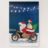 Border Collie Dog kerstkerstkerstman Legpuzzel (Verticaal)