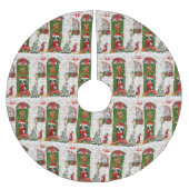 Border Collie Dog Kerstmis Kerstboom Rok (Voorkant)