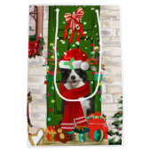 Border Collie Dog Kerstmis Medium Cadeauzakje (Achterkant)