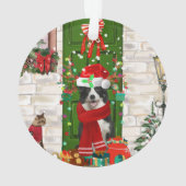 Border Collie Dog Kerstmis Ornament (achterkant)
