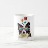 Border Collie Dog met Hearts Valentijnsdag Koffiemok (Center)