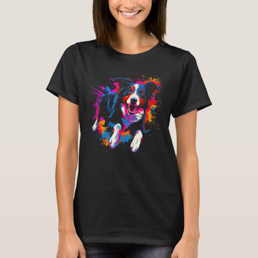 Border Collie Dog Pop 1 T-shirt (Voorkant)