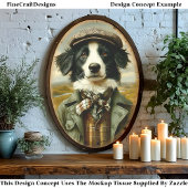 Border Collie Dog Portrait Landschap CH3 Decoupage Tissuepapier
