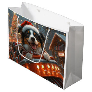 Border Collie Dog Roller Onderzetter Kerst Groot Cadeauzakje