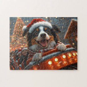 Border Collie Dog Roller Onderzetter Kerst Legpuzzel