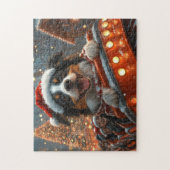 Border Collie Dog Roller Onderzetter Kerst Legpuzzel (Verticaal)