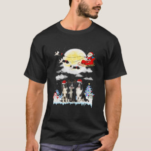 Border Collie Dog Santa Sleigh Kerstmis Lover T-shirt