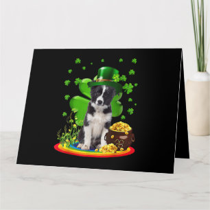 Border Collie Dog Shamrock St Patricks Day Dog Iri Kaart