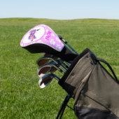 Border Collie Dog Silhouette Paw Roze PY&B Golfheadcover (Insitu)