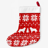 Border Collie Dog Silhouettes Pattern Cute Canine Kleine Kerstsok (Achterkant)