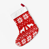 Border Collie Dog Silhouettes Pattern Cute Canine Kleine Kerstsok (Achterkant (Hangend))