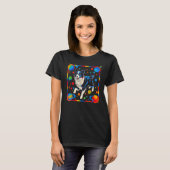 Border Collie Dog Space T-shirt (Voorkant volledig)