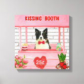 Border Collie Dog Valentijnsdag Kissing Booth Canvas Afdruk (Voorkant)