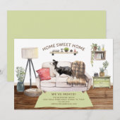 Border Collie Dog Verhuisaankondiging Kaart (Voorkant / Achterkant)