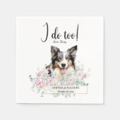Border Collie Dog Wedding Cocktail Napkins Servet (Voorkant)