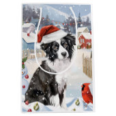 Border Collie Dog Winter Wonderland Kerstvreugde Medium Cadeauzakje (Voorkant)