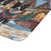 Border Collie Dogs Christmas Snow Holiday Snijplank (Hoek)