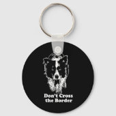 Border Collie Dont Cross The Border Sleutelhanger (Voorkant)