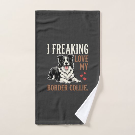 Border Collie drôle d'amour de chien (Serviette à main)