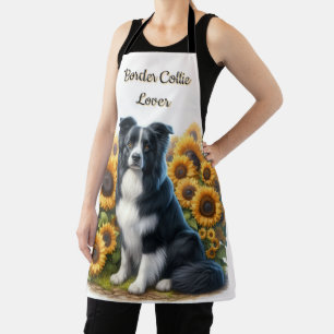 Border Collie en zonnebloemen houden van hond Schort