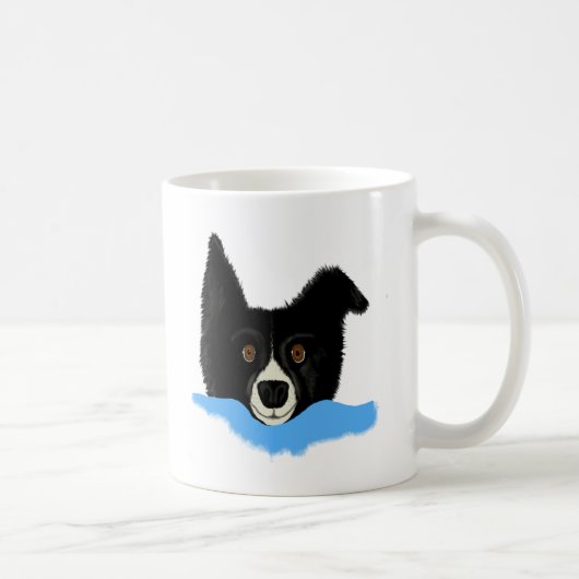 Border Collie Face Koffiemok (Rechts)