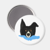 Border Collie Face Magneet (Voorkant / Achterkant)