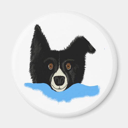 Border Collie Face Magneet (Voorkant)