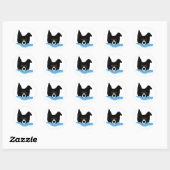Border Collie Face Ronde Sticker (Vel)