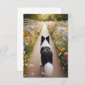 Border Collie Flat Note Kaart met Envelop Notitiekaartje (Voorkant / Achterkant)