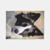 Border Collie Fleece Deken (Voorkant (Horizontaal))