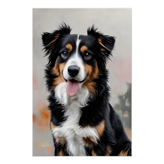 Border Collie Focus van de Velden Perfect Poster (Voorkant)