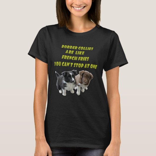 Border Collie  French Fries T-shirt (Voorkant)