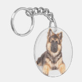 Border Collie German Shepherd Mix Sleutelhanger (Voorkant Links)