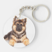 Border Collie German Shepherd Mix Sleutelhanger (Achterkant)