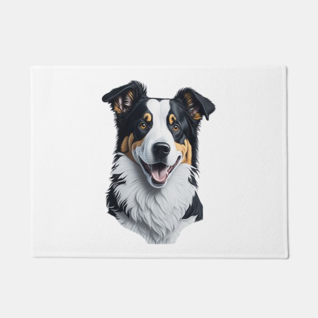 Border Collie gezicht Deurmat (Voorkant)