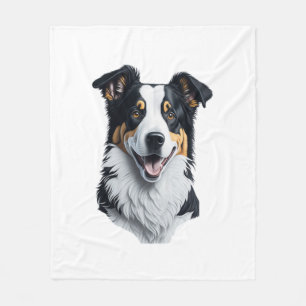 Border Collie gezicht Fleece Deken