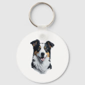 Border Collie gezicht Sleutelhanger (Voorkant)