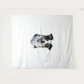 Border Collie gezicht Wandkleed (Voorkant (horizontaal))