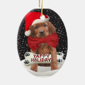 Border Collie Gift van kerstversiering Keramisch Ornament (Achterkant)