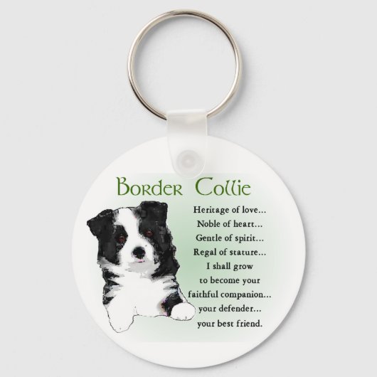Border Collie Gifts Sleutelhanger (Voorkant)