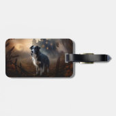 Border Collie Halloween eng Bagagelabel (Achterkant horizontaal)