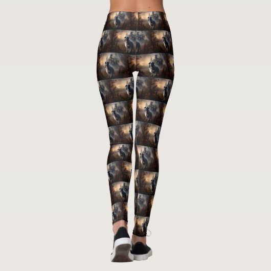Border Collie Halloween eng Leggings (Achterkant)