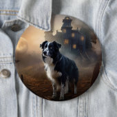 Border Collie Halloween eng Ronde Button 6,0 Cm (In situ)