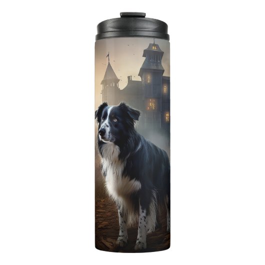 Border Collie Halloween eng Thermosbeker (Voorkant)