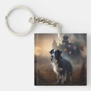Border Collie Halloween Griezelen Sleutelhanger