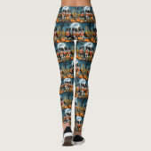 Border Collie Halloween Griezelig Leggings (Achterkant)
