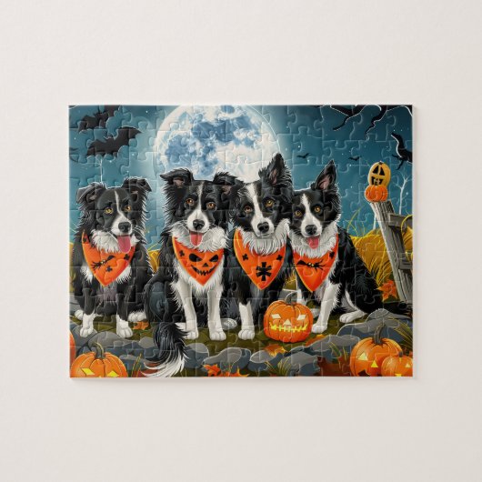 Border Collie Halloween Spooky Legpuzzel (Horizontaal)