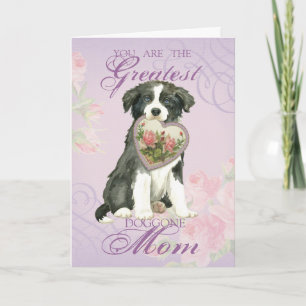 Border Collie Heart mama Kaart