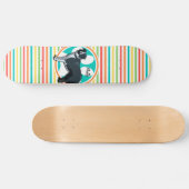Border Collie; heldere regenboogstrepen Skateboard (Horizontaal)