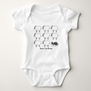 Border Collie Herding Sheep Baby Creeper Romper